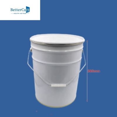 ঢাকনা সহ অ্যান্টি রাস্ট মেটাল পেইন্ট বালতি 15L 20L সাদা বালতি