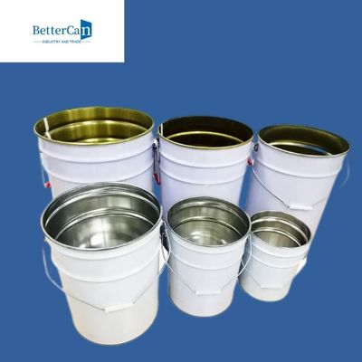 মেটাল 20L সাদা বালতি, লকিং ঢাকনা সহ 5 গ্যালন মেটাল বালতি