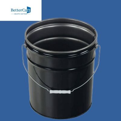 ঢাকনা সহ 0.32mm-0.43mm মেটাল পেইন্ট পেল 20l কালো বালতি