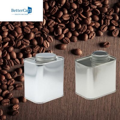 খালি স্কোয়ার কফি বিন টিনের পাত্র 18Oz L95mm*W75mm*H115mm