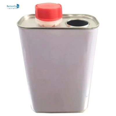 স্ক্রু ঢাকনা সহ 1L ফ্ল্যাট সিল স্কয়ার মেটাল টিনের পাত্র L105*W60*H180