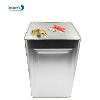 খালি সিলভার পেইন্ট ক্যান 18L 20L স্কয়ার মেটাল বালতি 0.28mm-0.35mm গেজ
