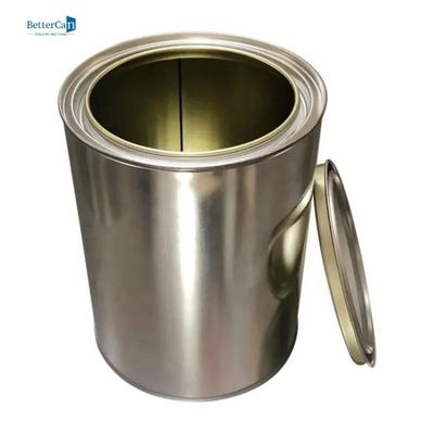 বৃত্তাকার 3.7L ইন্ডাস্ট্রিয়াল পেইন্ট টিন কাস্টম টিন লিভার ঢাকনা দিয়ে মেটাল করতে পারে