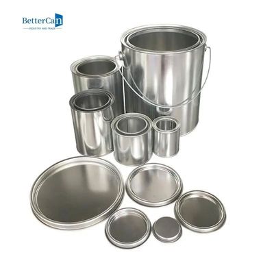 বৃত্তাকার 3.7L ইন্ডাস্ট্রিয়াল পেইন্ট টিন কাস্টম টিন লিভার ঢাকনা দিয়ে মেটাল করতে পারে