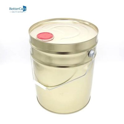 সোনার খালি 5 গ্যালন বালতি, গোলাকার 20L টিনের বালতি বাটি