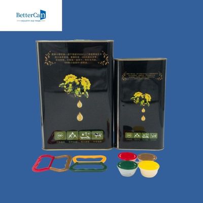 স্কয়ার মেটাল অলিভ অয়েল টিন কাস্টমাইজ করা আয়তক্ষেত্রাকার 1 গ্যালন পাম অয়েল ক্যান