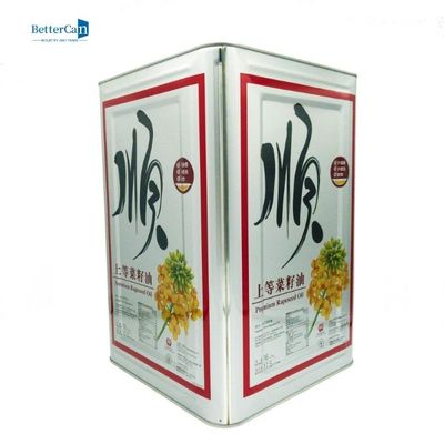 10L রান্নার তেল টিনের ক্যান, 16 লিটার খালি আয়তক্ষেত্রাকার টিনের পাত্র