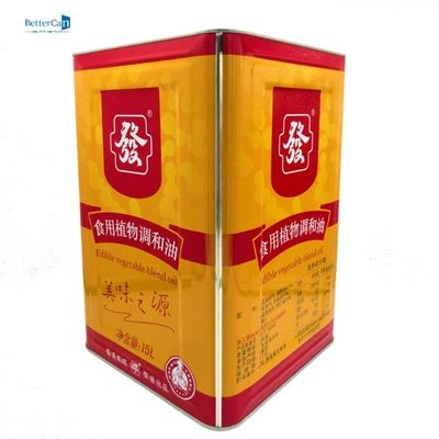 10L রান্নার তেল টিনের ক্যান, 16 লিটার খালি আয়তক্ষেত্রাকার টিনের পাত্র