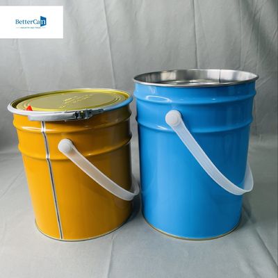 লক রিং টিনের বালতি সহ 10 লিটার শঙ্কু টিনের ক্যান OEM 5L সিকা বালতি ধাতব বালতি
