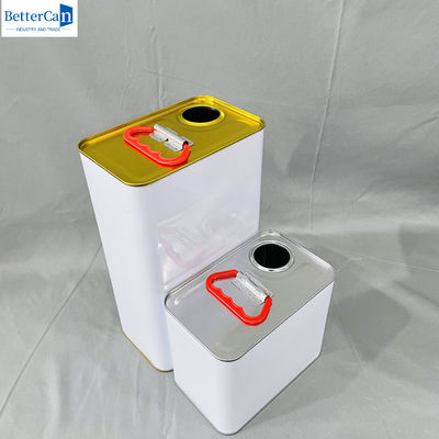 খালি 5L পেইন্ট টিন আয়তক্ষেত্রাকার টিনের ক্যান ছোট পেইন্ট টিন