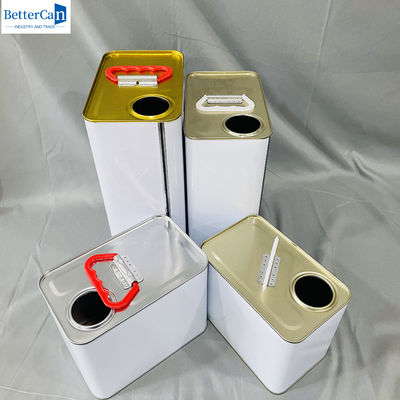 3.75 লিটার সাদা আবৃত পেইন্ট টিন ক্যান 1 গ্যালন বর্গক্ষেত্র খালি টিন
